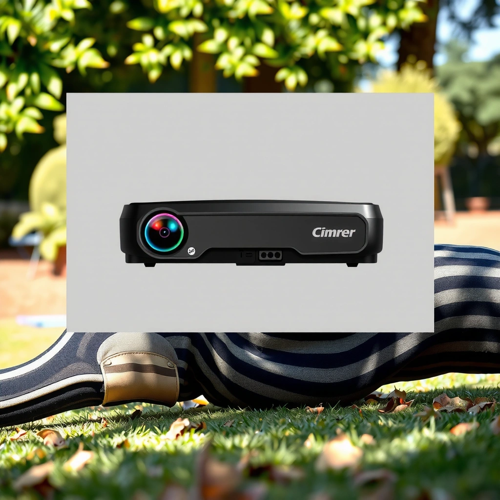 Illustration of how projectors create images outdoors, showcasing light projection and screen setup.