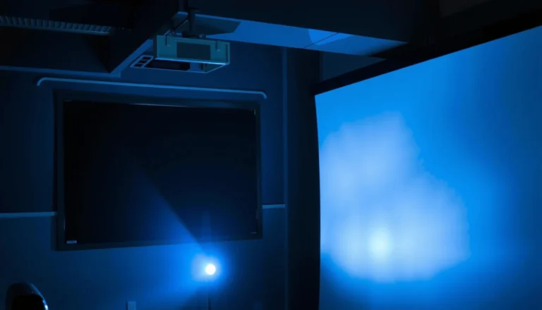 Comparison of projectors displaying images on white and black screens