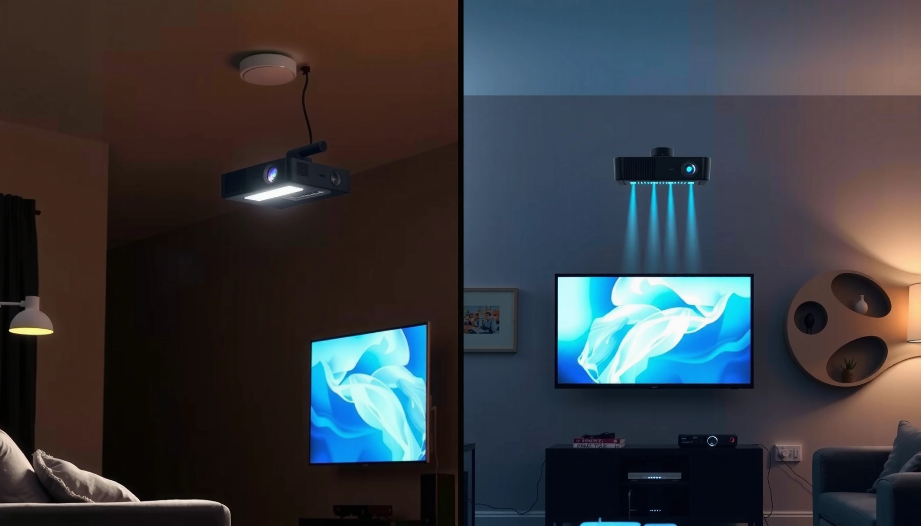 Comparison of electricity consumption between projectors and TVs for energy efficiency.