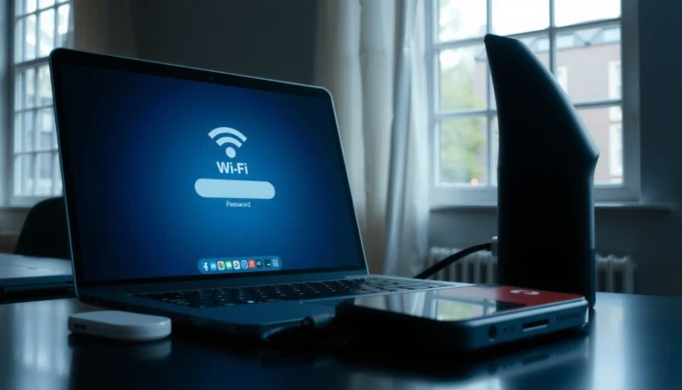 A person accessing WiFi settings on a computer to find the WiFi password.
