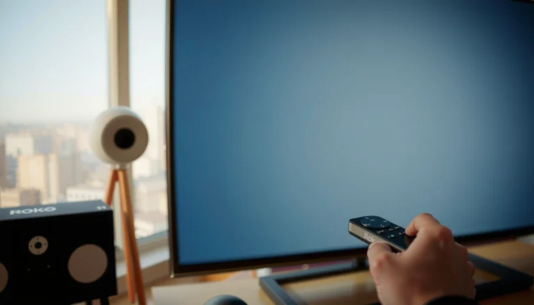 A Roku device alongside a smart TV, illustrating the relationship between Roku and smart TVs.