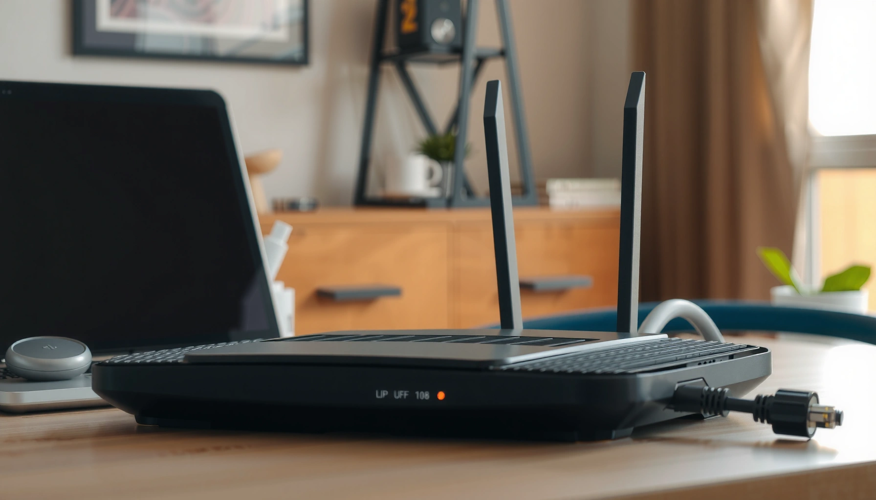 A typical router showcasing its design and features, illustrating what a router looks like.