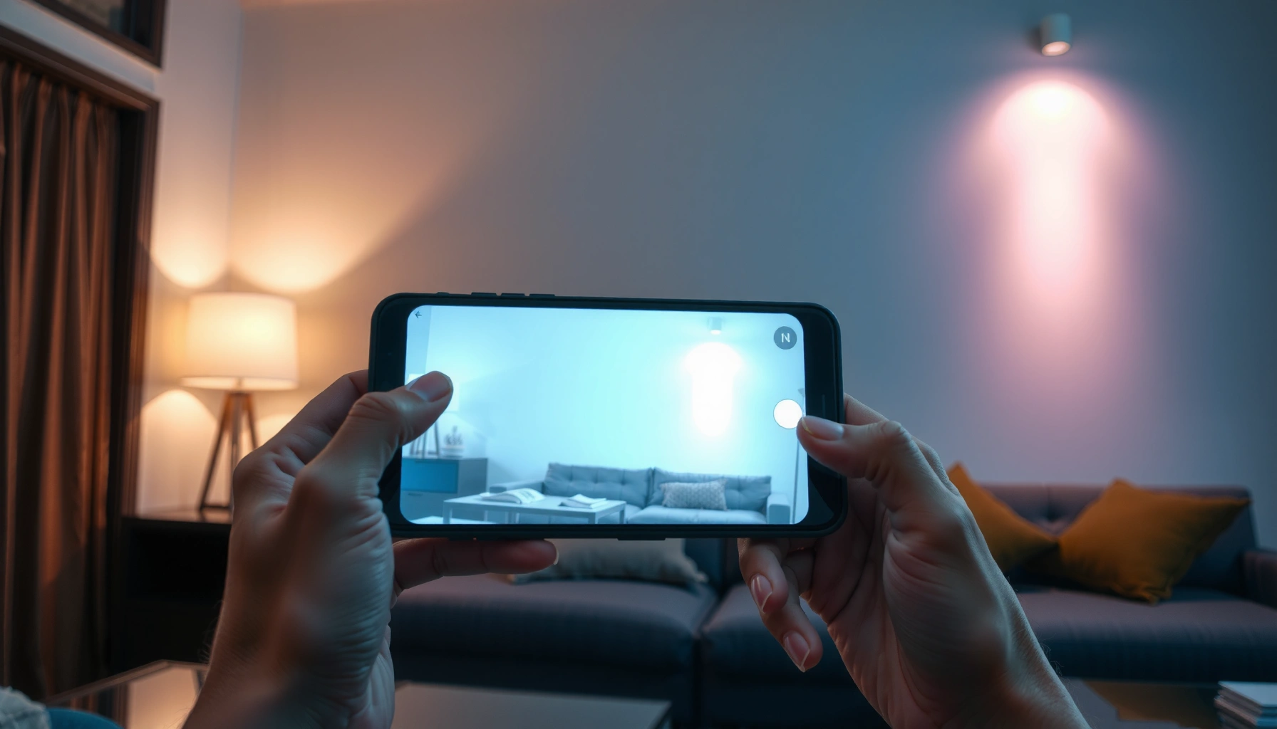 A person demonstrating how to screen mirror a device to a projector using simple steps.