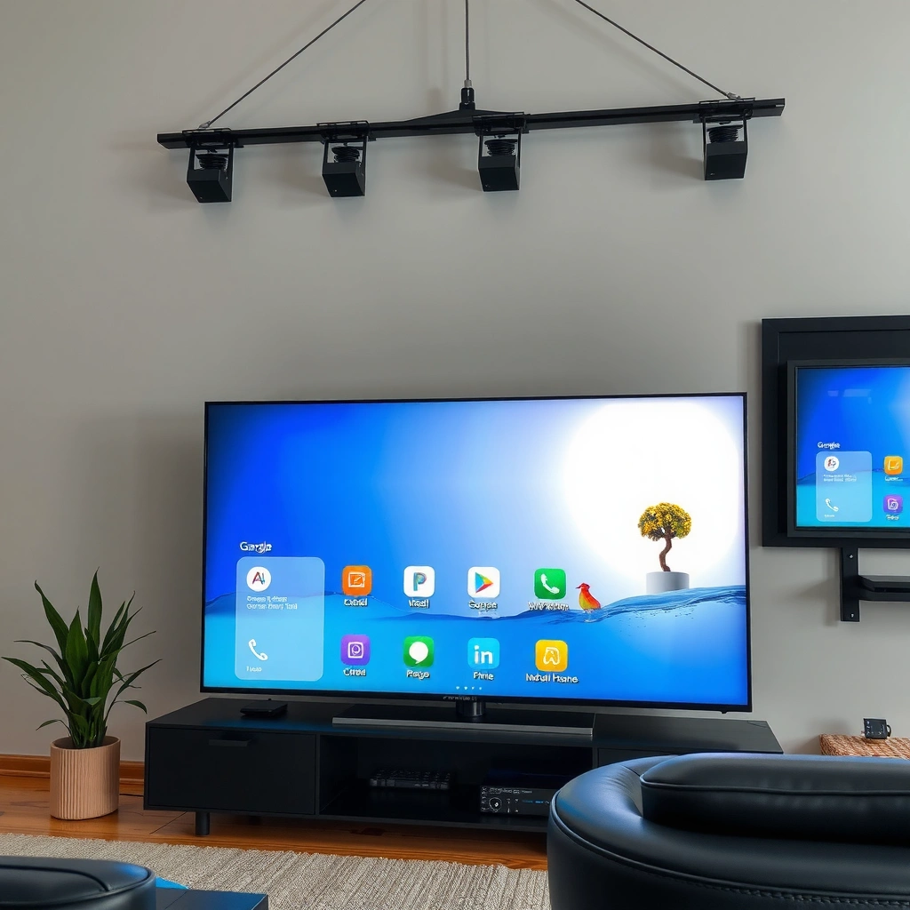 A Samsung Smart TV displaying the setup screen for downloading apps.