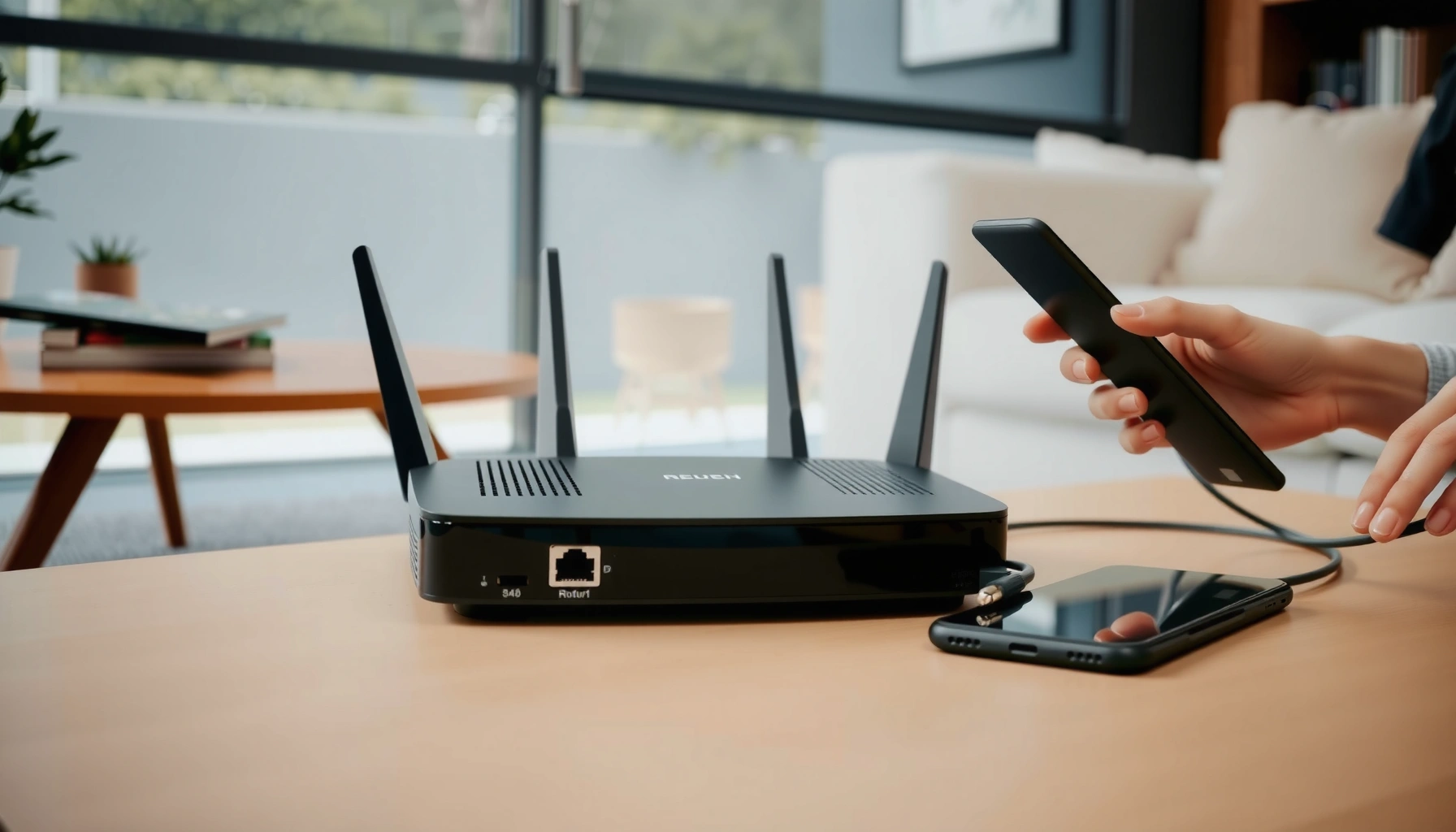 Step-by-step guide on how to set up a new router for home internet connectivity.