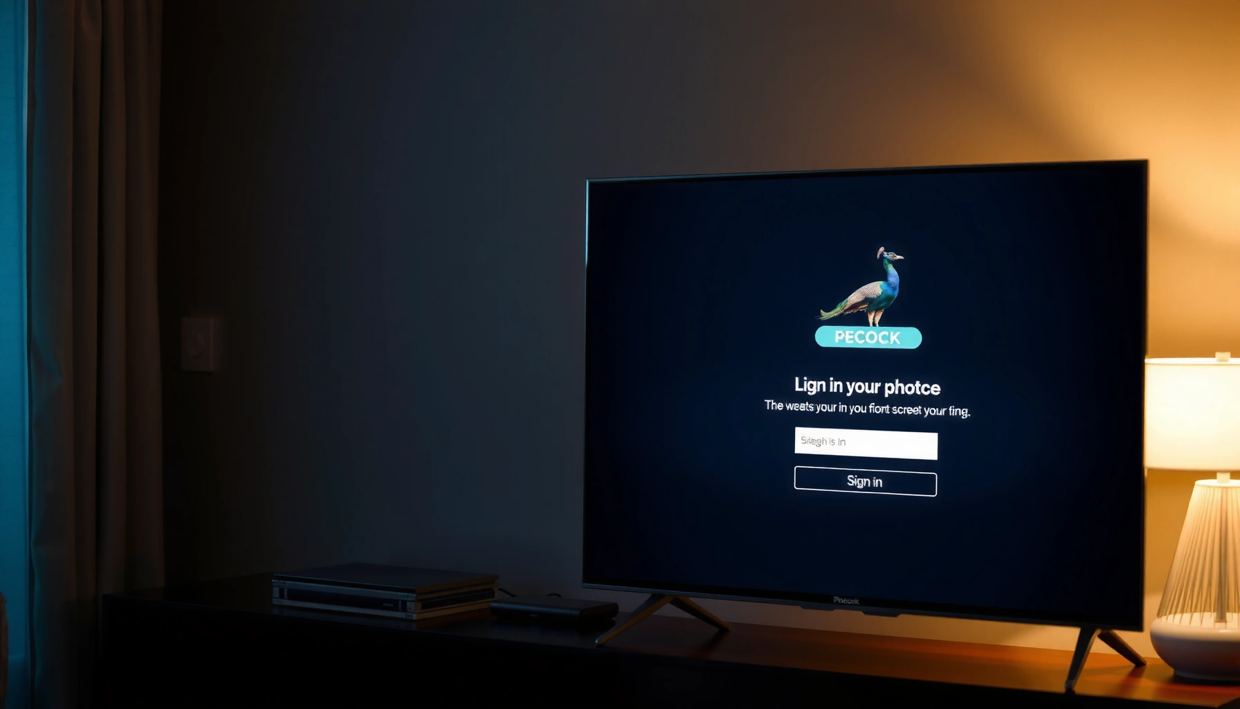 User signing in to Peacock streaming service on a Smart TV screen.