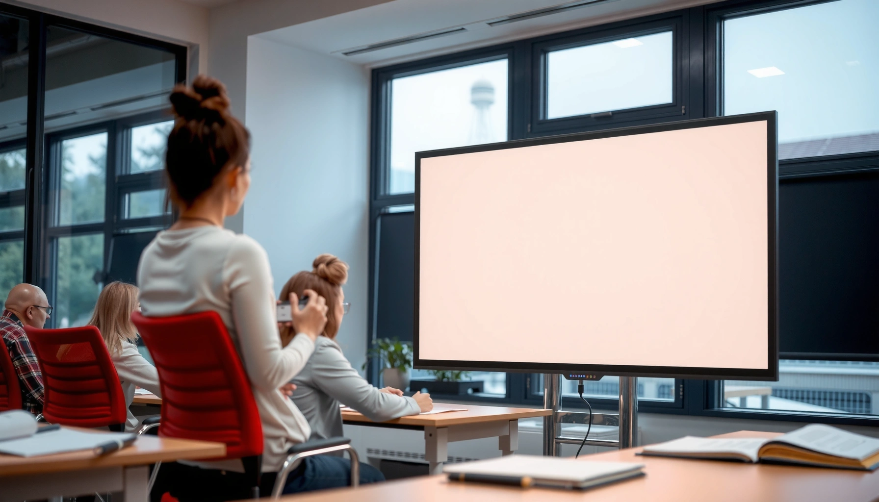 A Smart Board displayed with a projector, exploring the need for projectors in Smart Board setups.