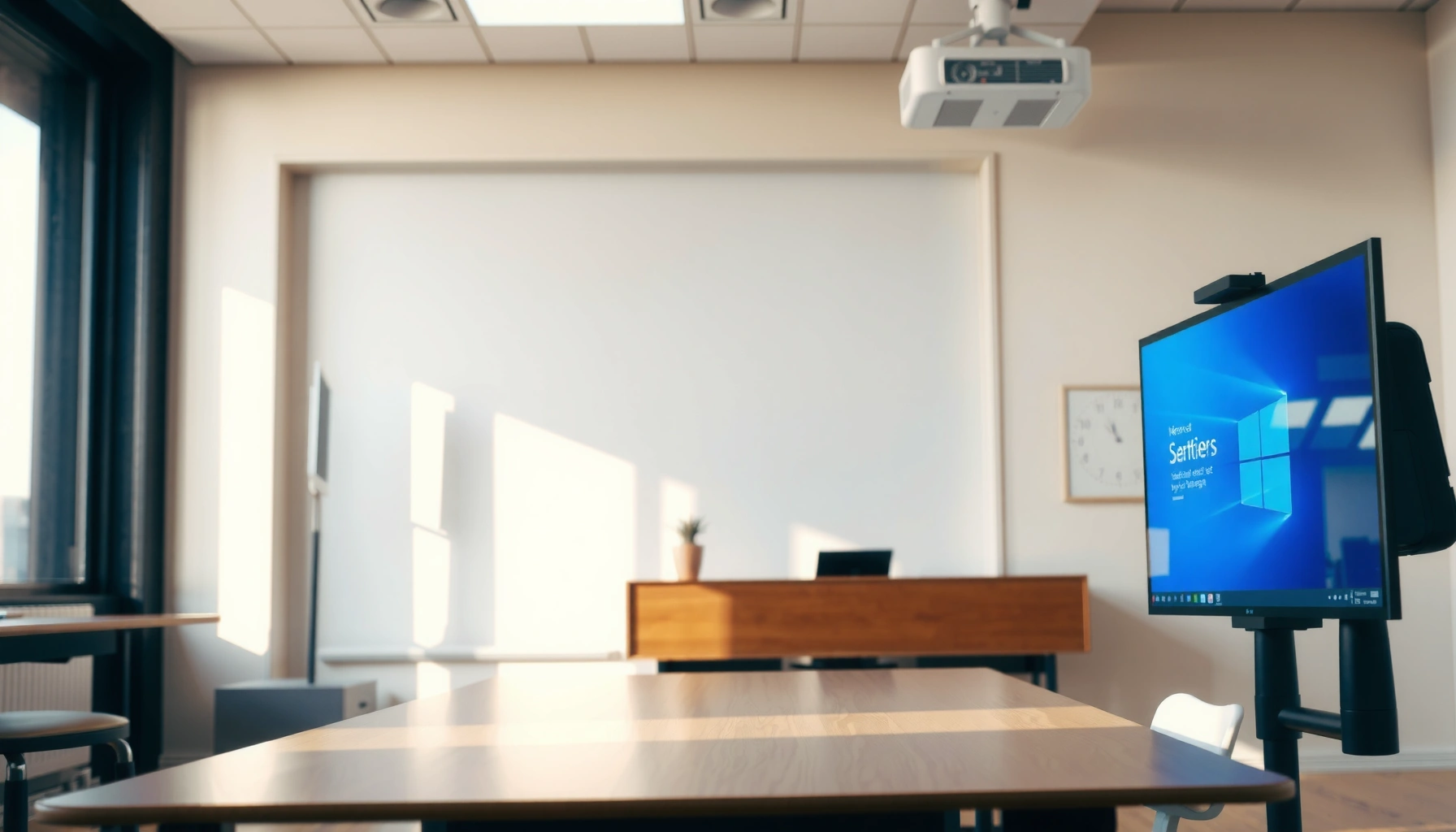 A Smart Board displayed with a projector, exploring if it's necessary for effective use.
