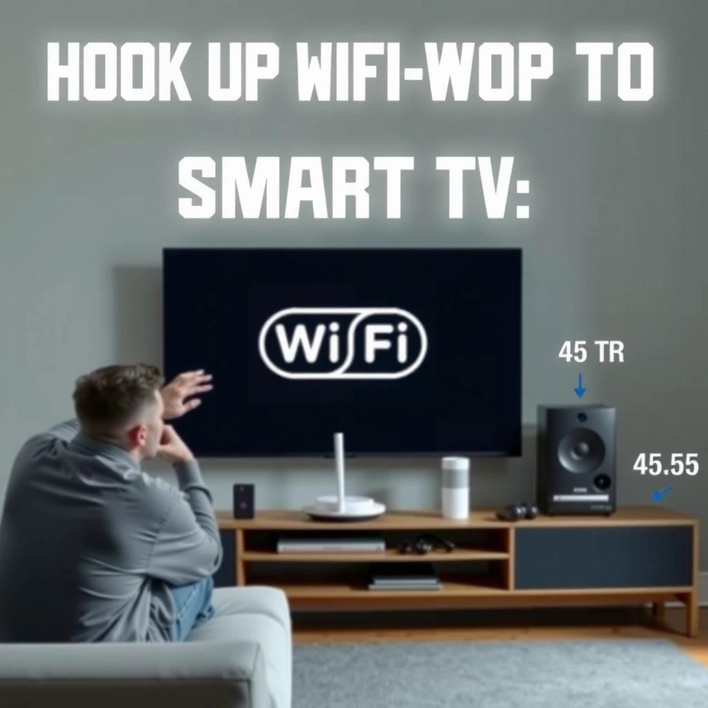 A person checking WiFi settings on a Smart TV for proper connectivity.