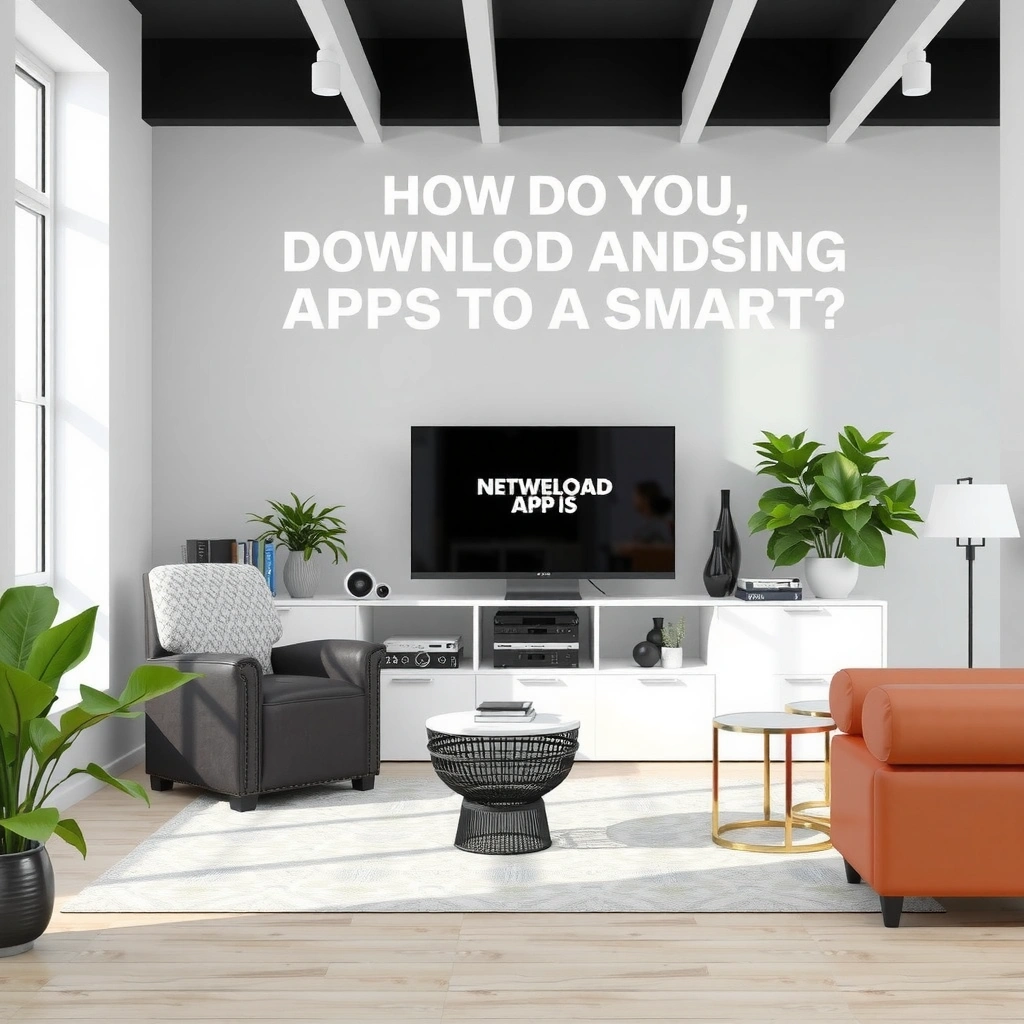 A user checking the app store on a smart TV to download apps.