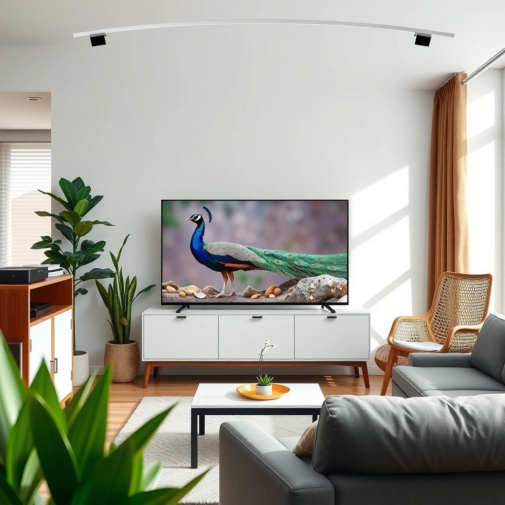 A person checking if their smart TV is compatible with Peacock TV streaming service.