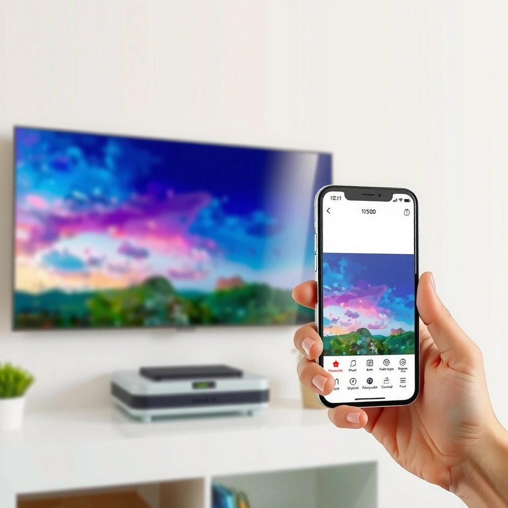 Image showing how to check if your Smart TV supports AirPlay and screen mirroring for iPhone.