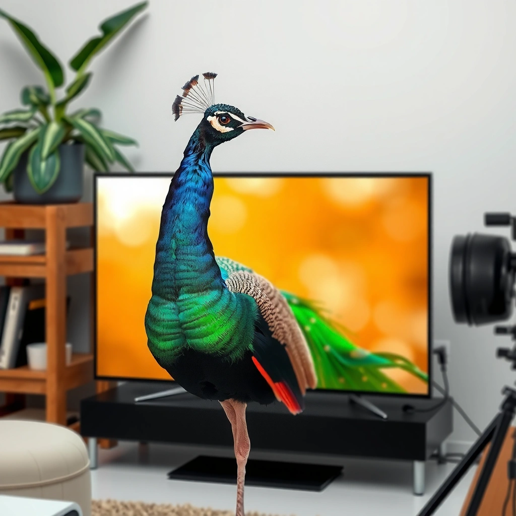 A person checking if their smart TV is compatible with Peacock streaming service.