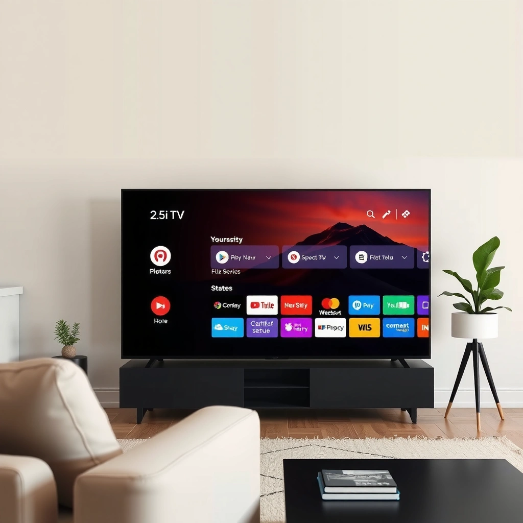 Illustration of smart TV internet connectivity options, including Wi-Fi and Ethernet.