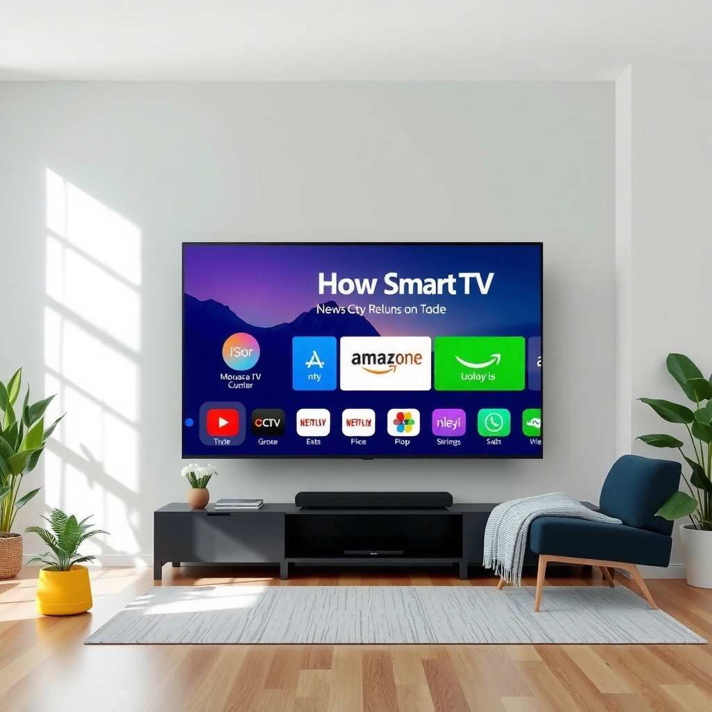 Diagram showing how smart TVs connect to the internet via Wi-Fi and Ethernet.