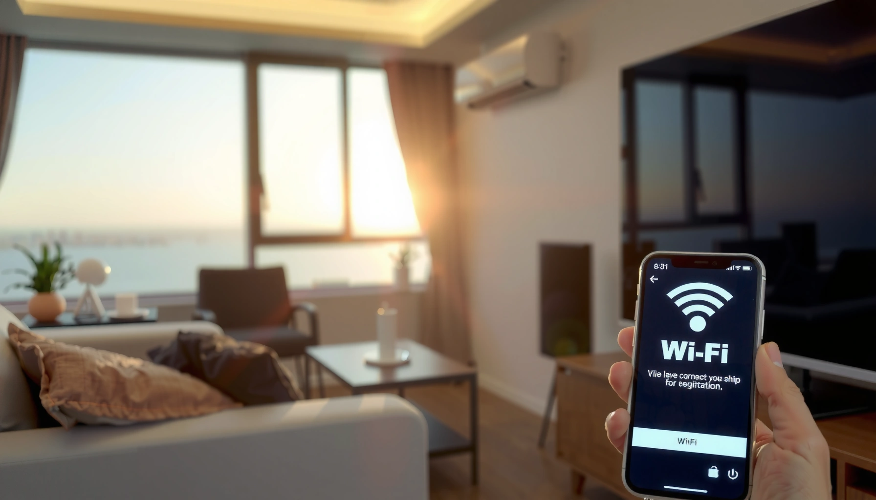 A person connecting a smart TV to the internet for quick setup.
