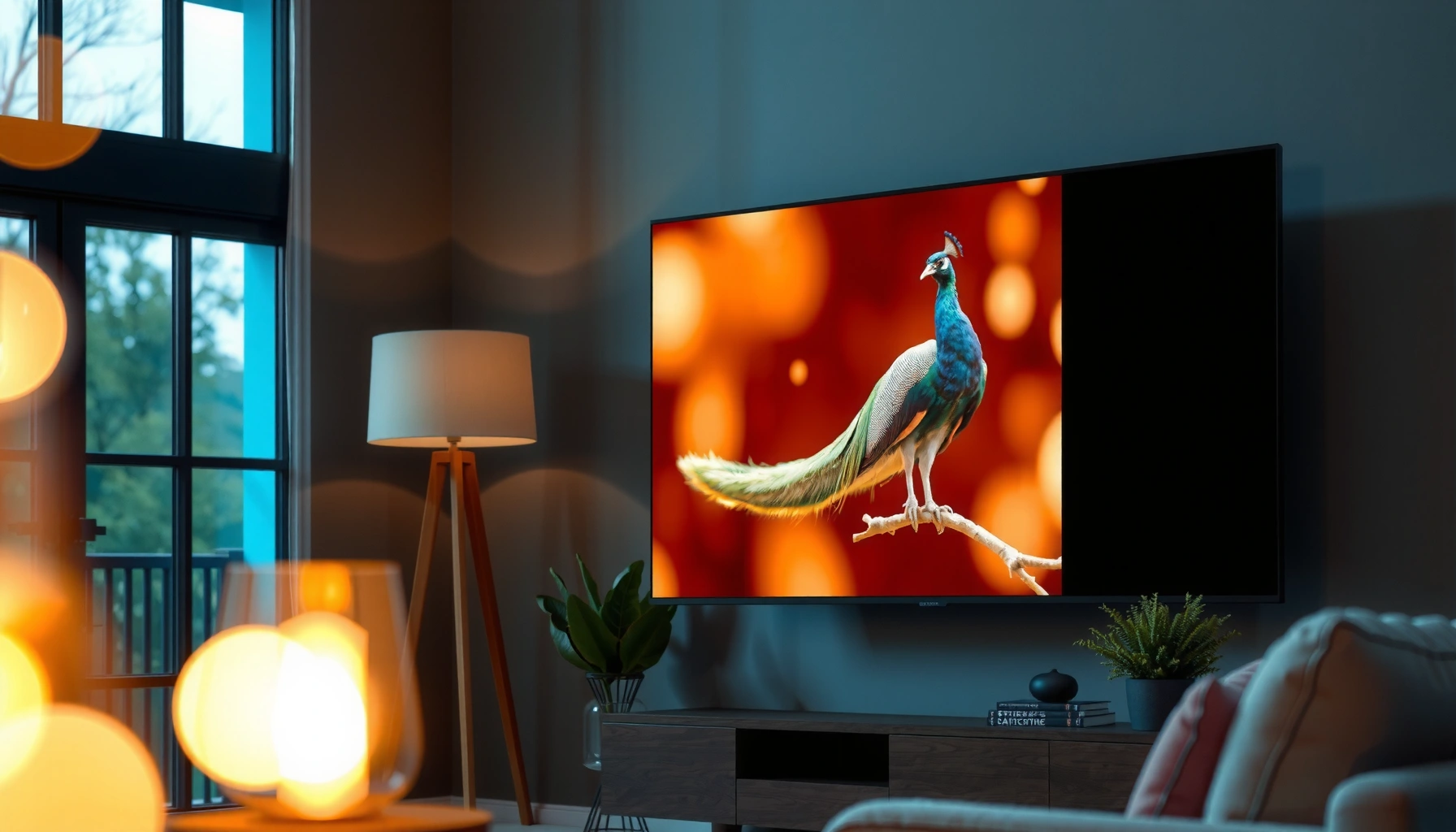 User streaming Peacock app on a Smart TV, showcasing the interface and content options.