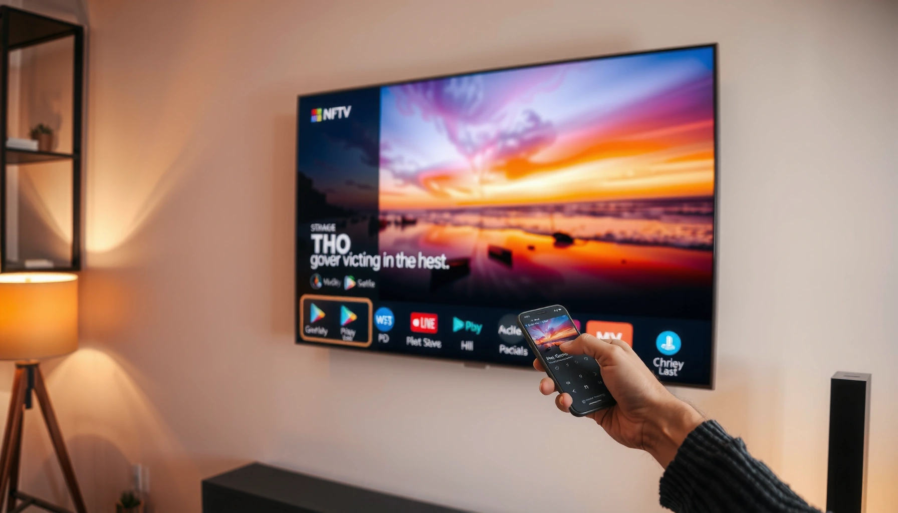 Step-by-step guide to streaming on a Smart TV, showcasing the setup process.