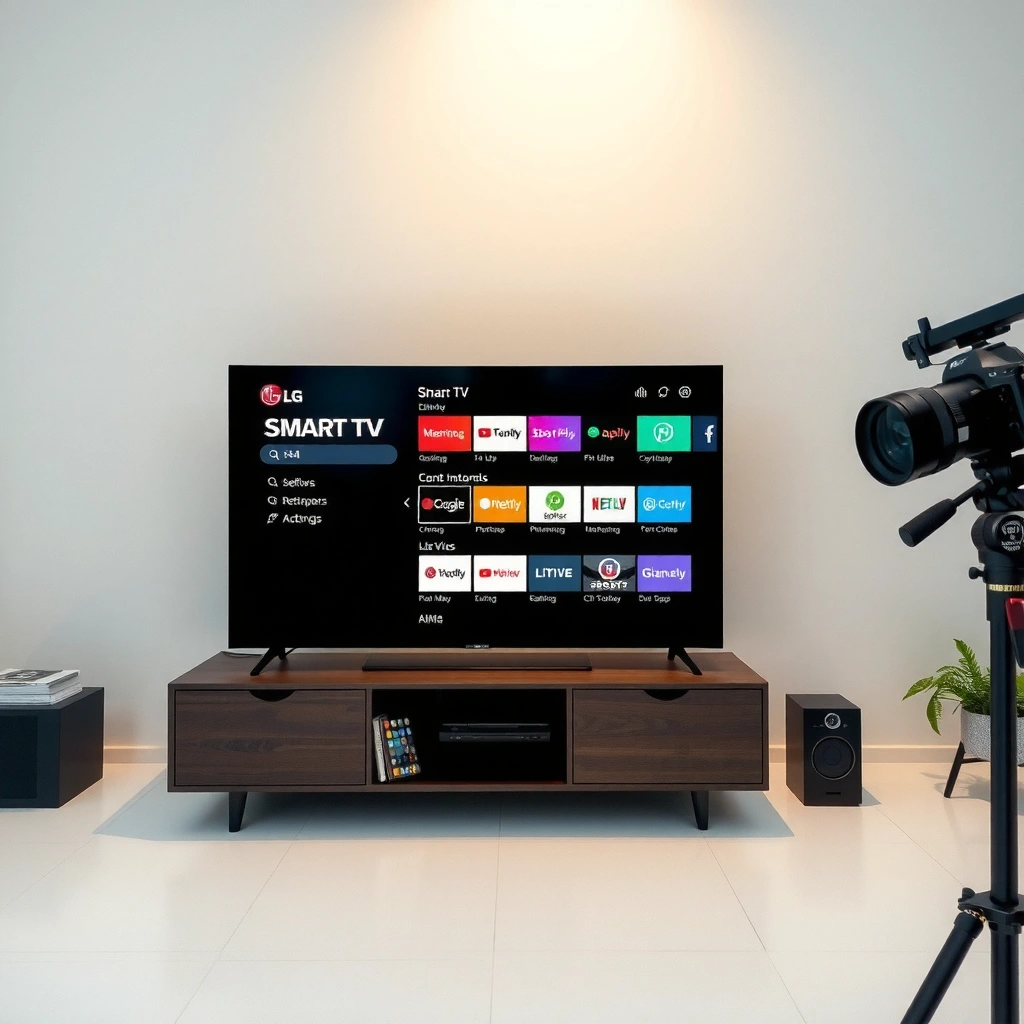 User turning on LG Smart TV for first-time setup process.