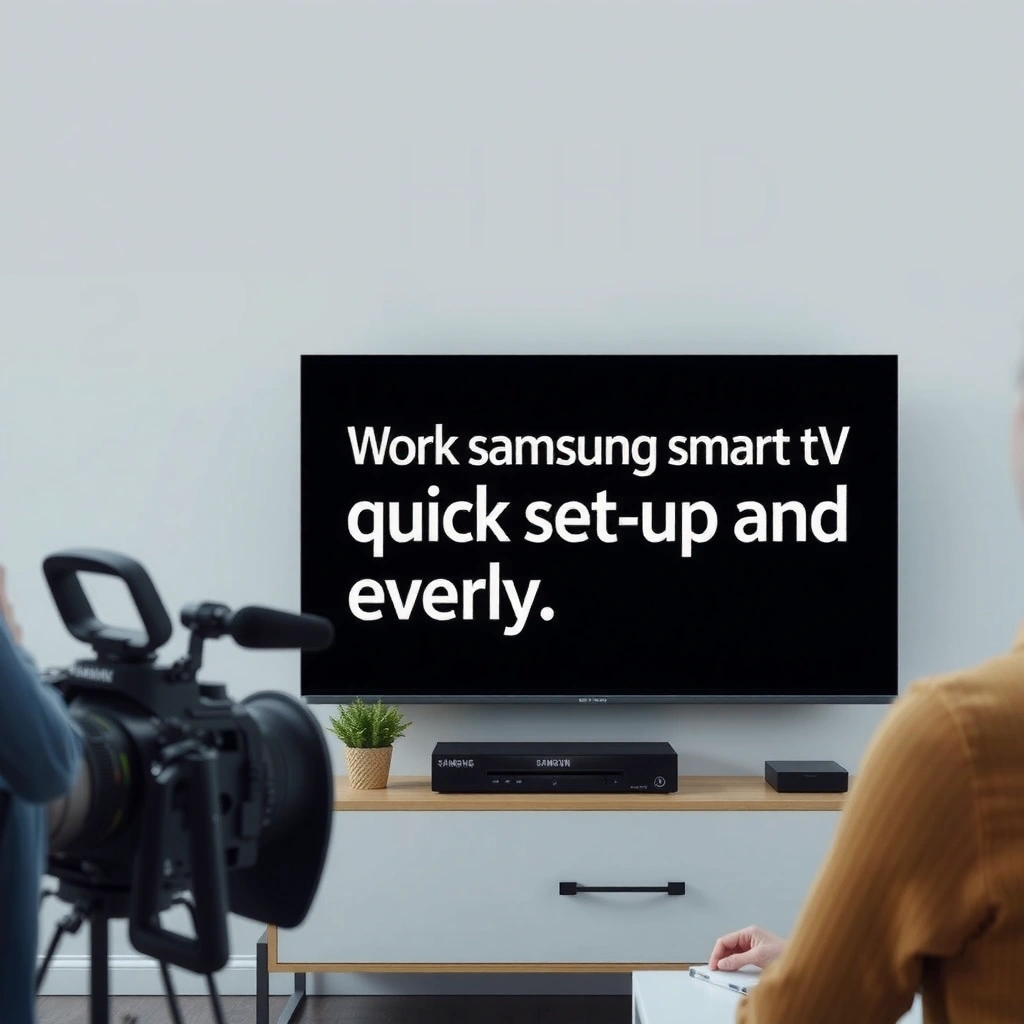 User turning on a Samsung Smart TV and completing the initial setup process.