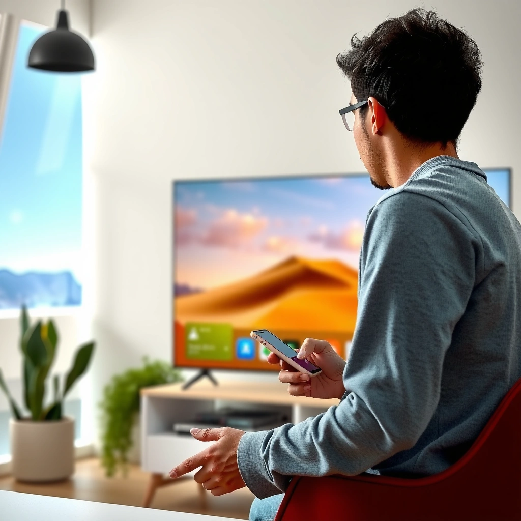 User turning on Smart Hub on a Samsung Smart TV to connect to the internet for app access.
