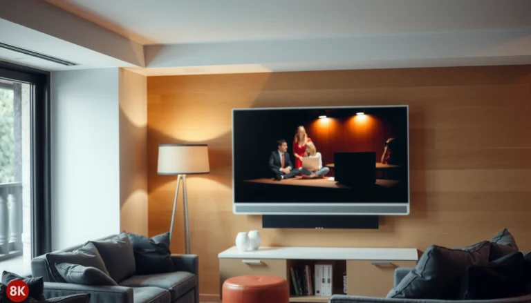 A visual guide to choosing the right TV size for viewing from 8 feet away.