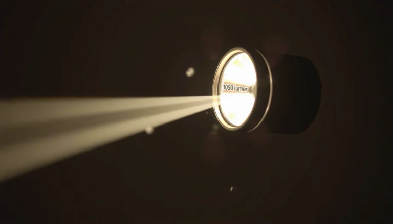 Illustration explaining the brightness of 1050 lumens in various lighting scenarios.