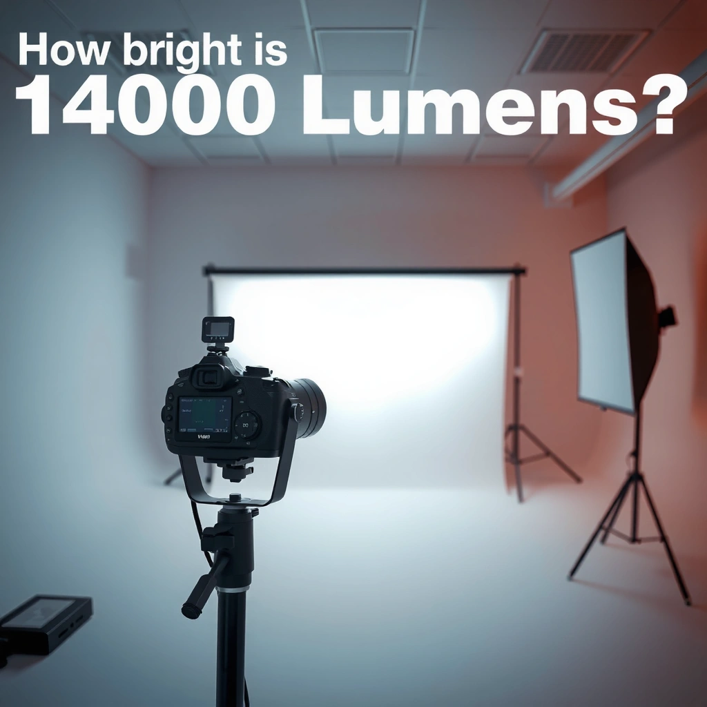 Visual representation explaining what 14000 lumens means in terms of brightness and light output.