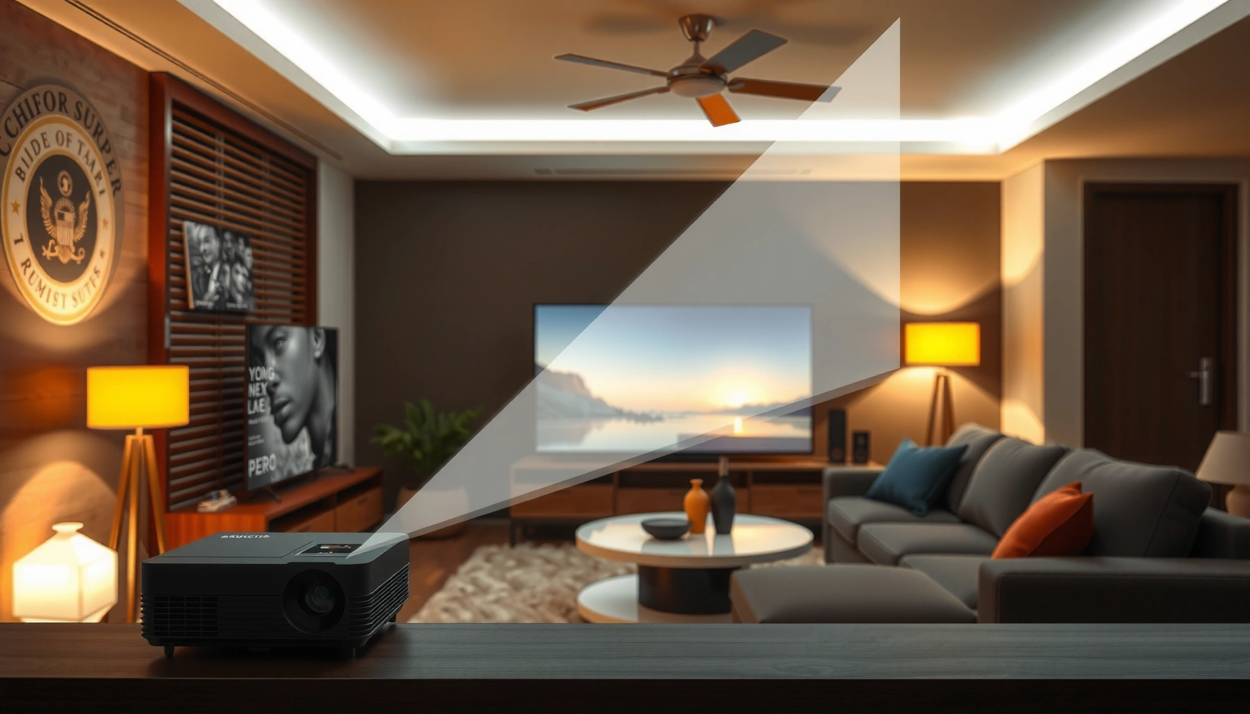 Illustration explaining how 3D projectors work with key components and technology.