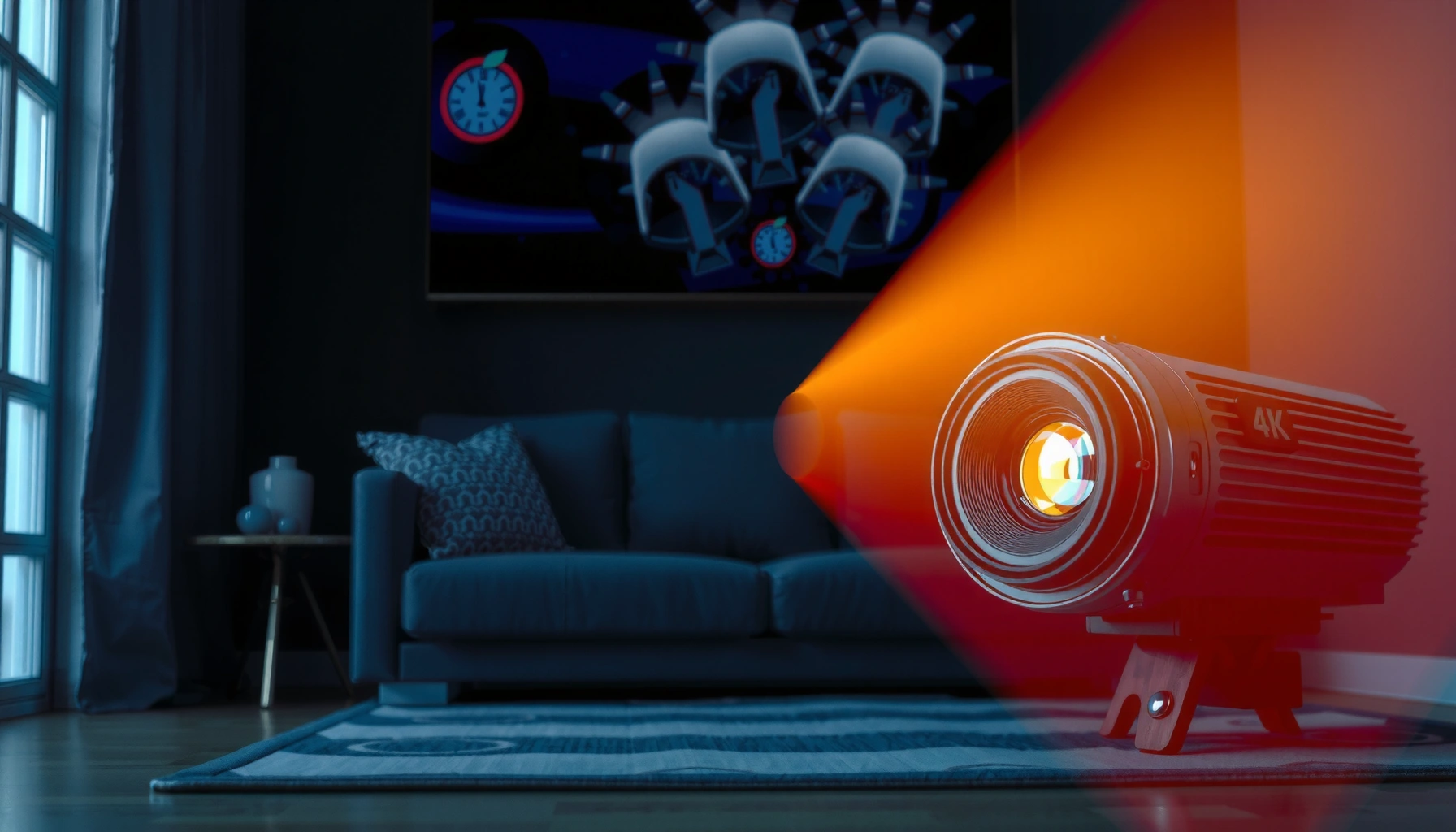 Diagram explaining how 4K projectors work, showcasing key technology components.