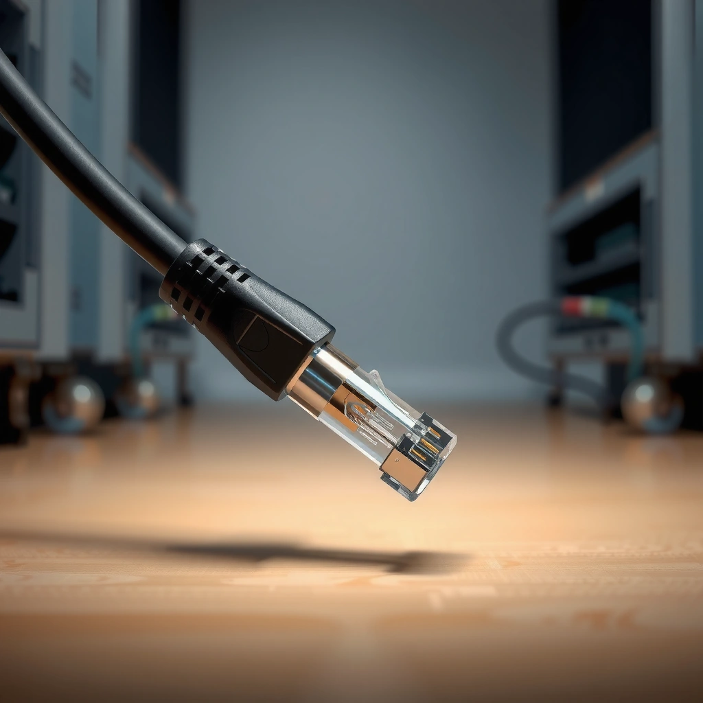 Diagram showing how an Ethernet cable transmits data between devices