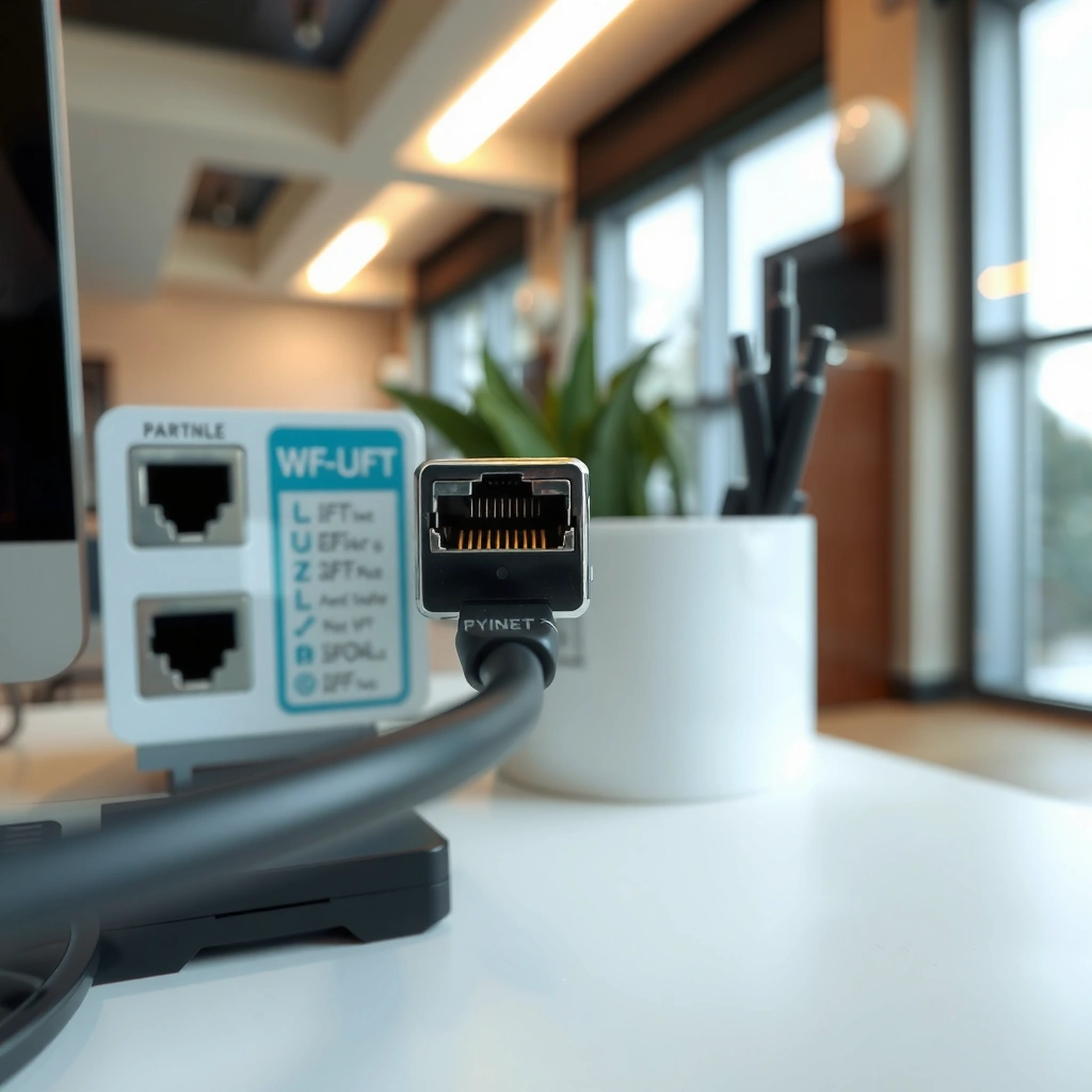 Illustration showing the function of an Ethernet port in networking