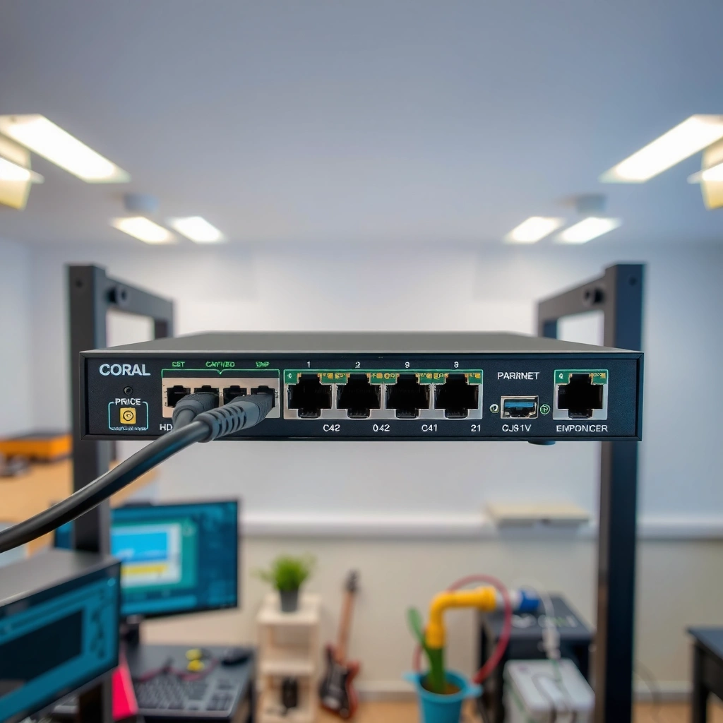 Diagram illustrating how an Ethernet switch uses ports to connect devices in a network.