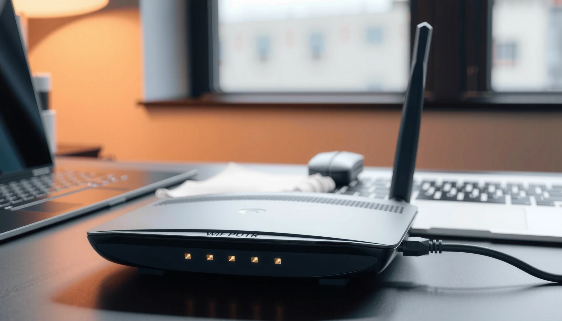 Illustration of a router and its components for the article on how routers work
