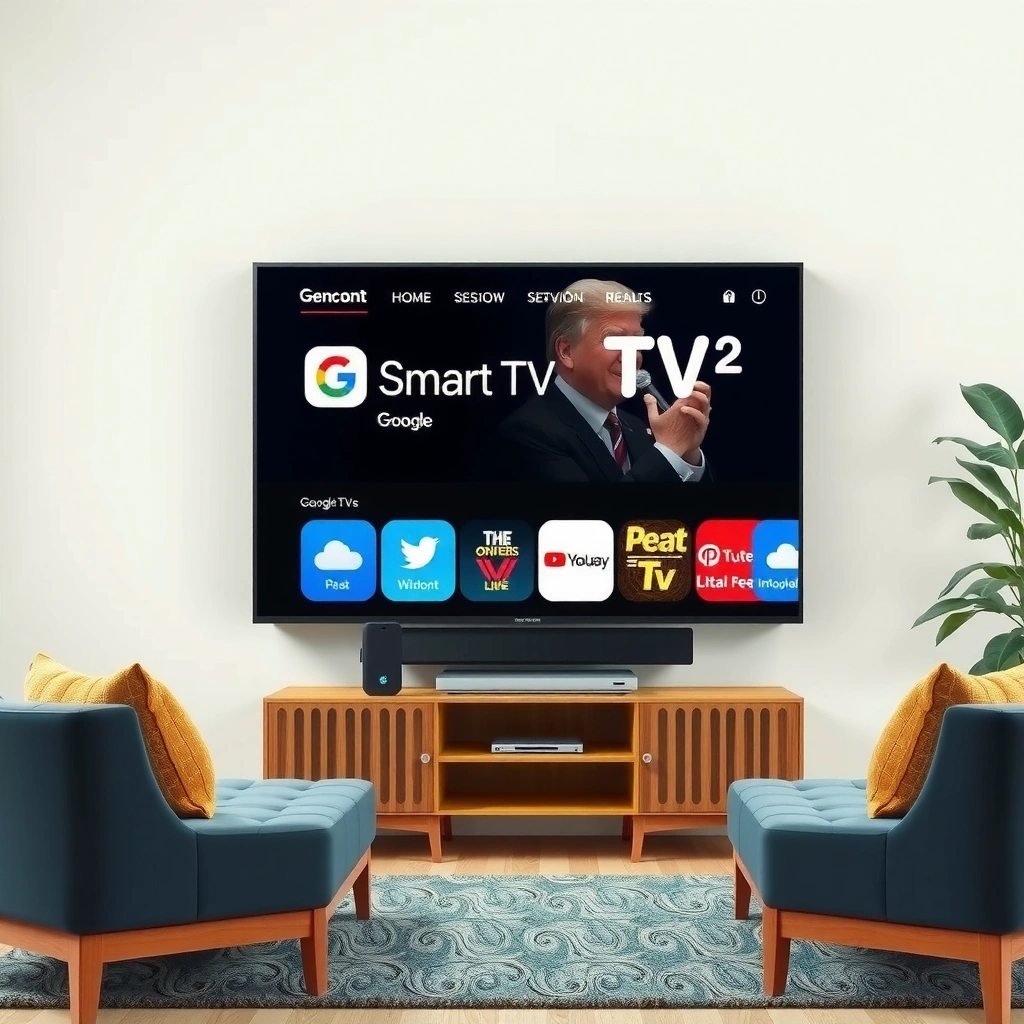Illustration explaining what Smart Google TV means with features and functionality highlighted.