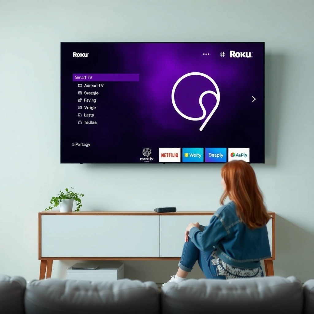 An infographic explaining what a Smart TV with Roku is and its features.