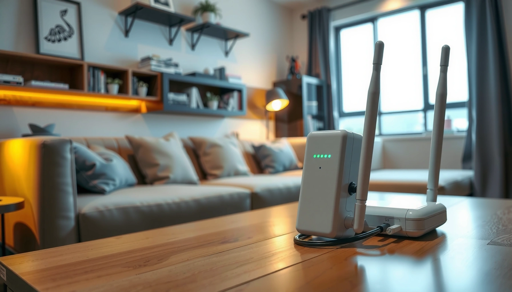 Diagram explaining how a Wi-Fi extender works to boost internet signal range.