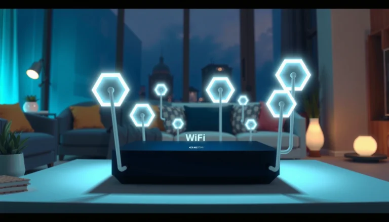 Illustration explaining WiFi 6E technology and its key benefits for users.