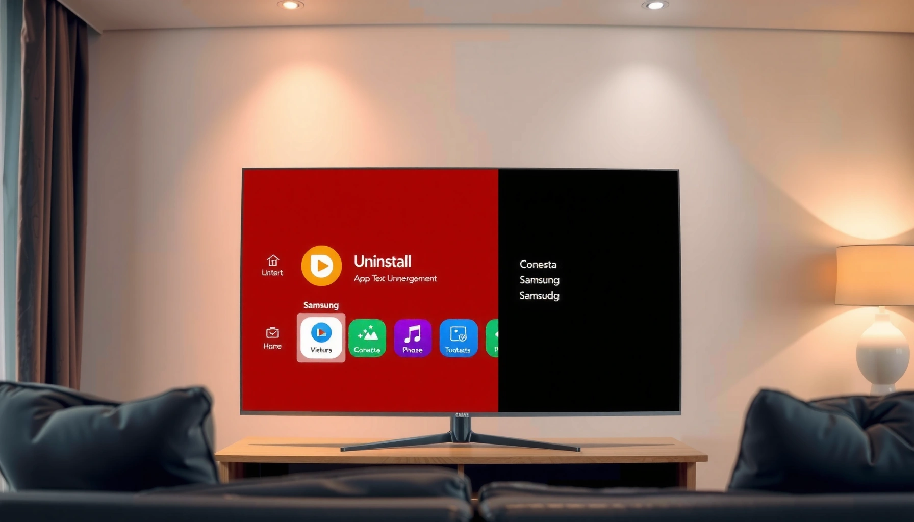 Step-by-step guide on how to uninstall an app in Samsung Smart TV.