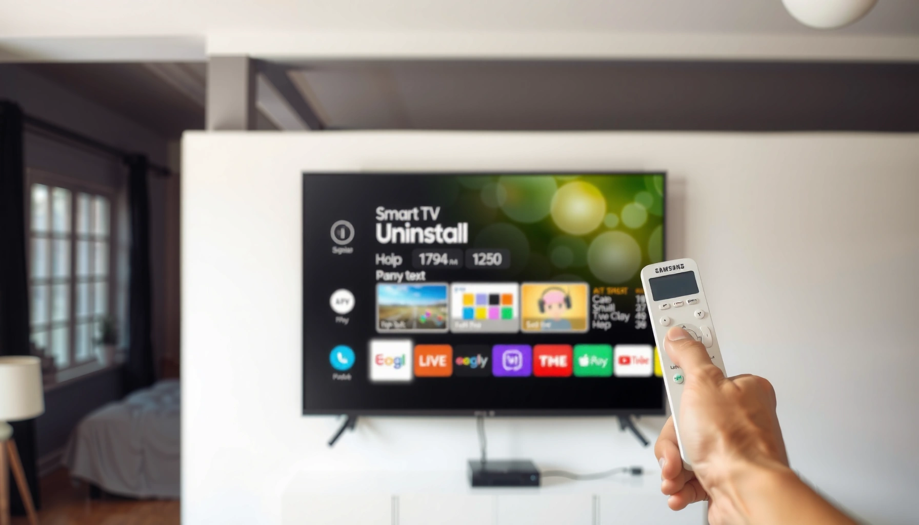 Step-by-step guide on how to uninstall apps on a Samsung Smart TV.