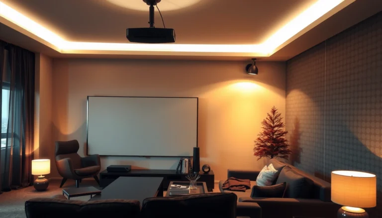 A projector displaying a movie on a screen, illustrating how to use a projector as a TV.