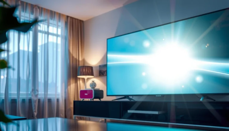 A projector displaying an image in a bright room, illustrating daylight usage.