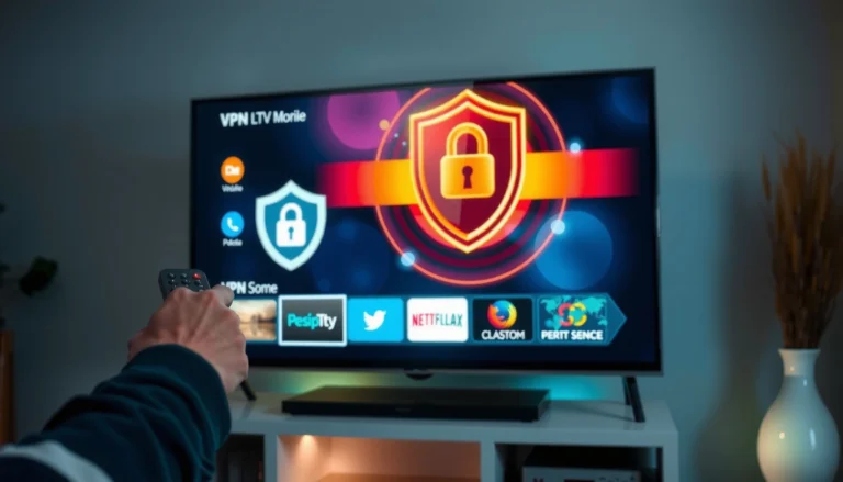 A smart TV displaying a VPN interface, illustrating how to use a VPN on smart televisions.