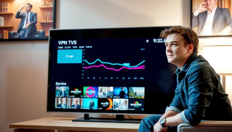 A person using a VPN on a Smart TV to enhance streaming privacy and access content.