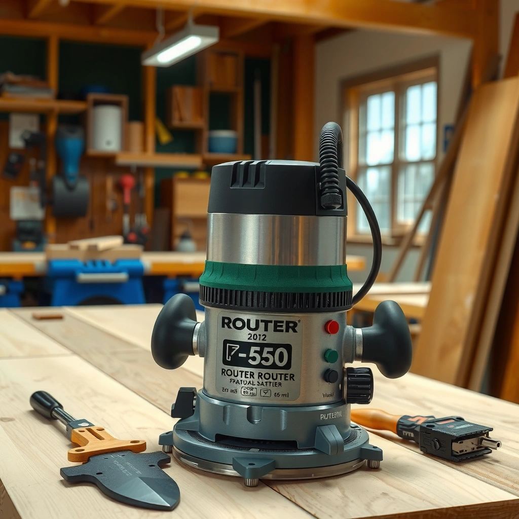 A woodworking router in action, shaping wood for precise cuts and designs.