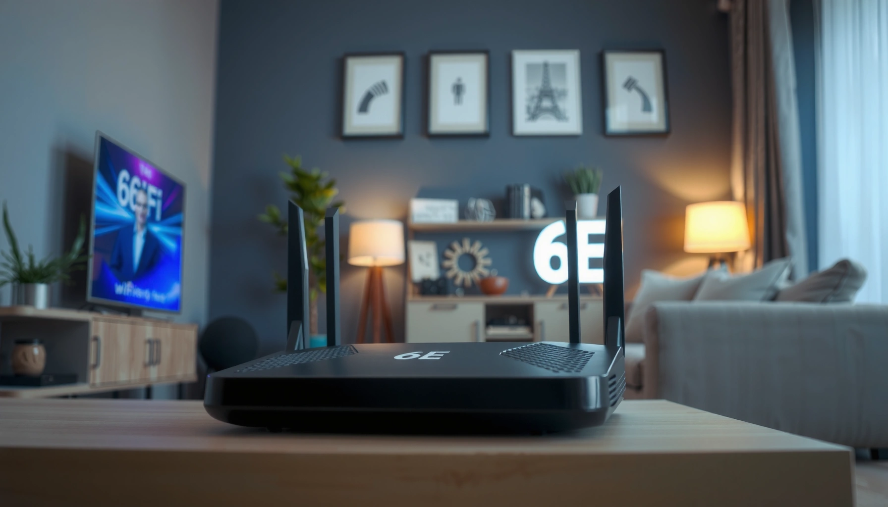 Illustration explaining 6E WiFi technology and its benefits for faster internet connectivity.