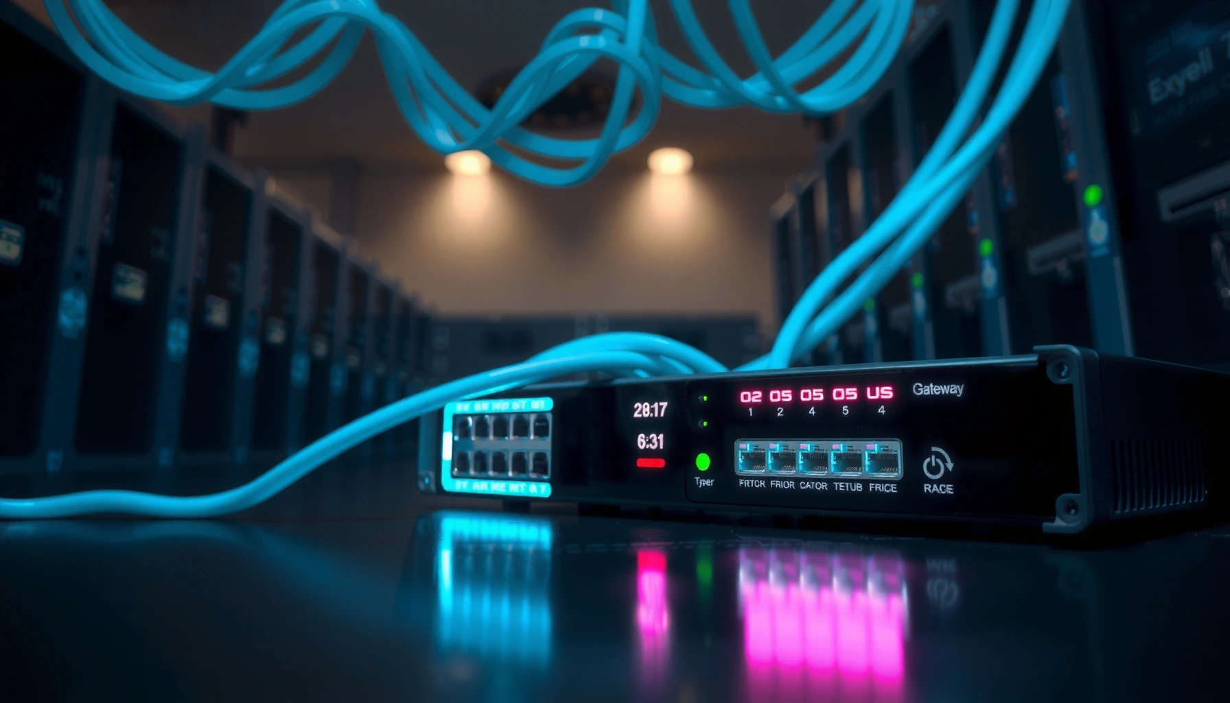 Illustration explaining the concept of a gateway, its definition, types, and functionality in networking.