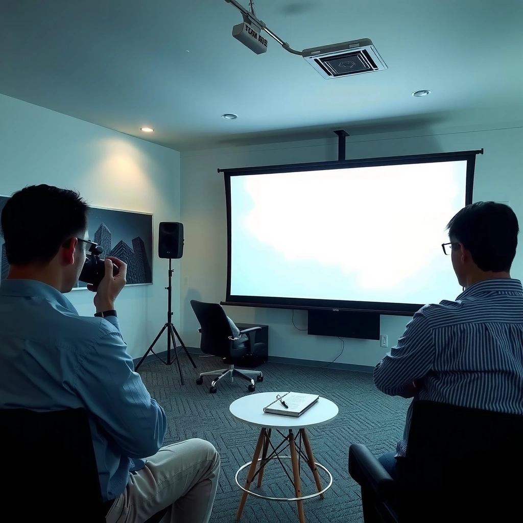 A home theater setup without a projector screen, showcasing alternatives for projecting images.