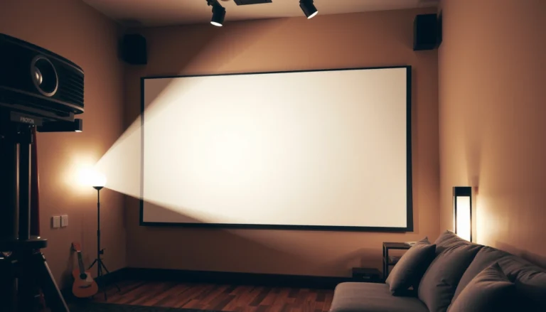 A projector displaying on a white wall, illustrating key tips for optimal viewing experience.
