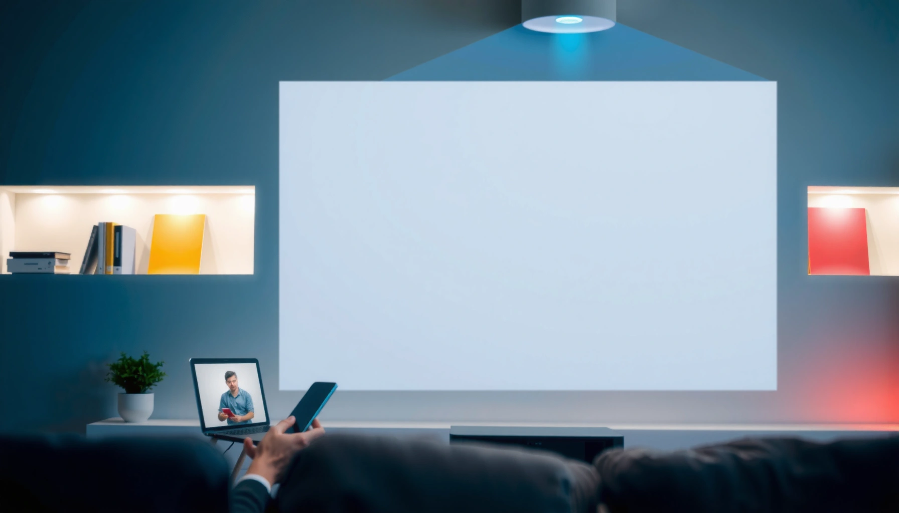 Diagram illustrating how a WiFi projector works step-by-step for better understanding.